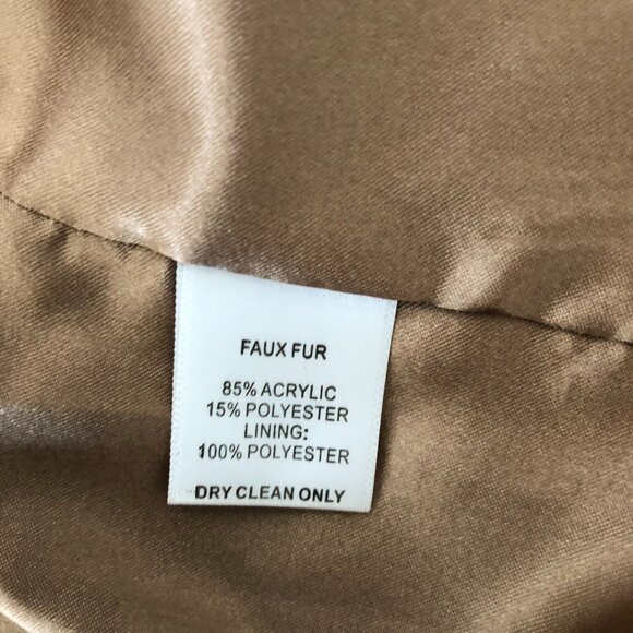 Trina Turk Women’s Faux Fur Coat Size M Medium Outdoor Winter Being Tan Brown - Picture 6 of 11